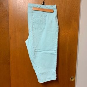 Teal jean capris